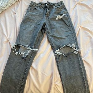 American Eagle Greyish/Black Ripped Jeans